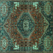 Square Persian Turquoise Traditional Rug, tr880turq