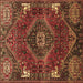 Square Persian Brown Traditional Rug, tr880brn