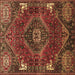 Square Machine Washable Persian Brown Traditional Rug, wshtr880brn