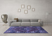 Machine Washable Persian Blue Traditional Rug in a Living Room, wshtr880blu