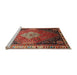 Sideview of Machine Washable Traditional Orange Salmon Pink Rug, wshtr881