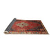 Sideview of Traditional Orange Salmon Pink Persian Rug, tr881