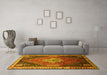 Machine Washable Persian Yellow Traditional Rug in a Living Room, wshtr881yw