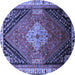 Round Persian Blue Traditional Rug, tr881blu