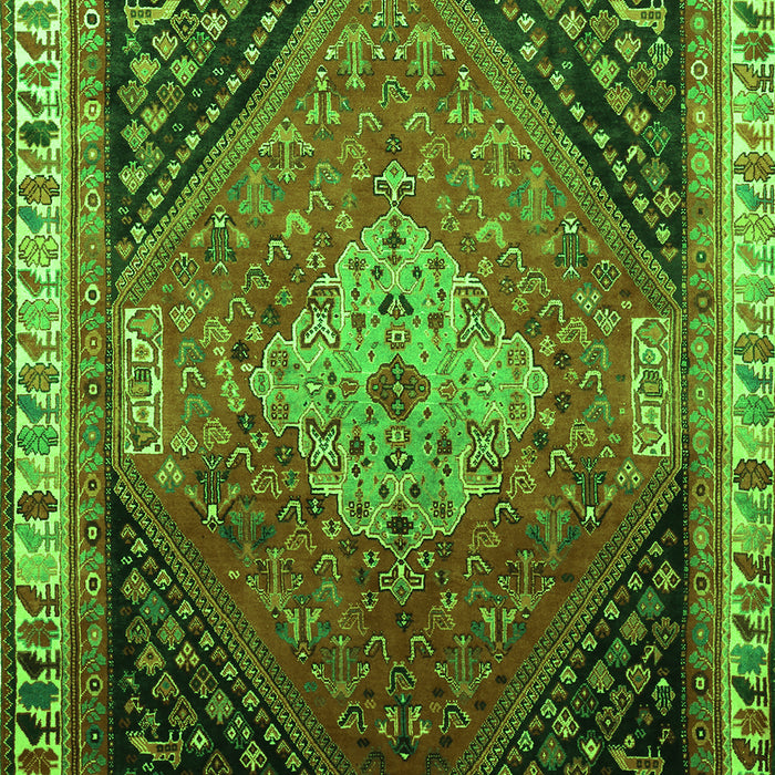 Serging Thickness of Machine Washable Persian Green Traditional Area Rugs, wshtr881grn