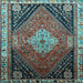 Square Persian Light Blue Traditional Rug, tr881lblu