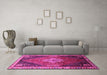 Machine Washable Persian Pink Traditional Rug in a Living Room, wshtr881pnk