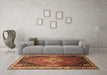 Machine Washable Persian Brown Traditional Rug in a Living Room,, wshtr881brn