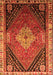 Serging Thickness of Machine Washable Persian Orange Traditional Area Rugs, wshtr881org