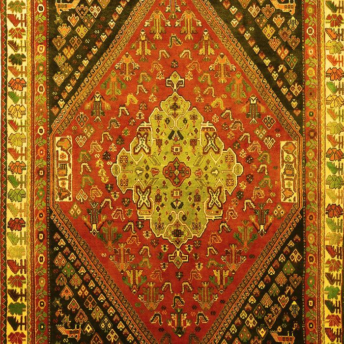 Machine Washable Persian Yellow Traditional Rug, wshtr881yw