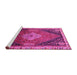 Sideview of Machine Washable Persian Pink Traditional Rug, wshtr881pnk