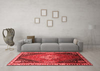 Machine Washable Persian Red Traditional Rug, wshtr881red