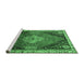 Sideview of Machine Washable Persian Emerald Green Traditional Area Rugs, wshtr881emgrn