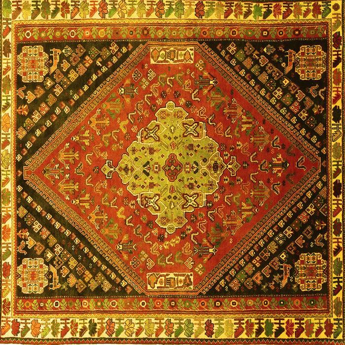 Square Persian Yellow Traditional Rug, tr881yw