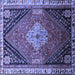 Square Machine Washable Persian Blue Traditional Rug, wshtr881blu