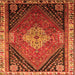 Round Machine Washable Persian Orange Traditional Area Rugs, wshtr881org