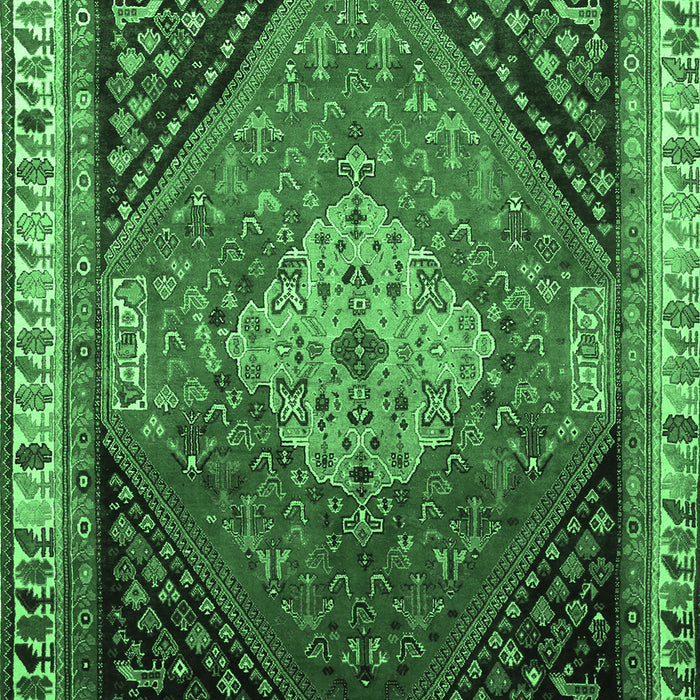 Machine Washable Persian Emerald Green Traditional Area Rugs, wshtr881emgrn