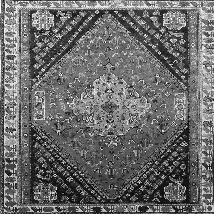 Round Machine Washable Persian Gray Traditional Rug, wshtr881gry