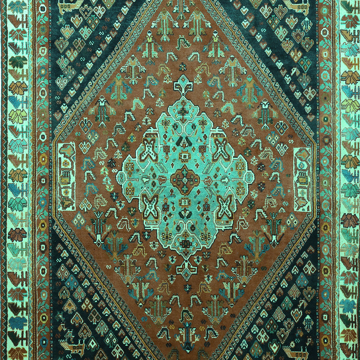 Machine Washable Persian Turquoise Traditional Area Rugs, wshtr881turq