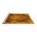 Sideview of Machine Washable Persian Yellow Traditional Rug, wshtr881yw