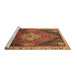 Sideview of Machine Washable Persian Brown Traditional Rug, wshtr881brn