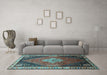 Machine Washable Persian Light Blue Traditional Rug in a Living Room, wshtr881lblu