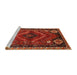 Sideview of Machine Washable Traditional Gold Brown Rug, wshtr882