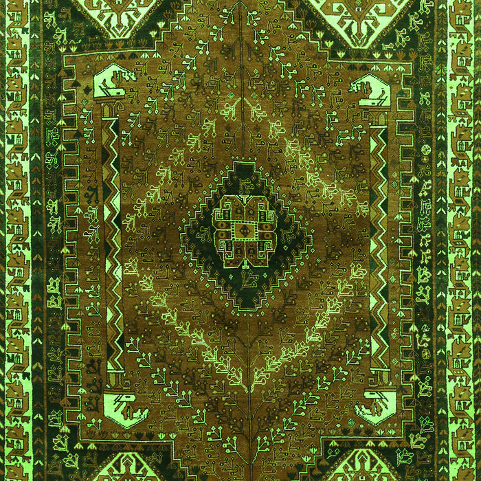 Serging Thickness of Machine Washable Persian Green Traditional Area Rugs, wshtr882grn