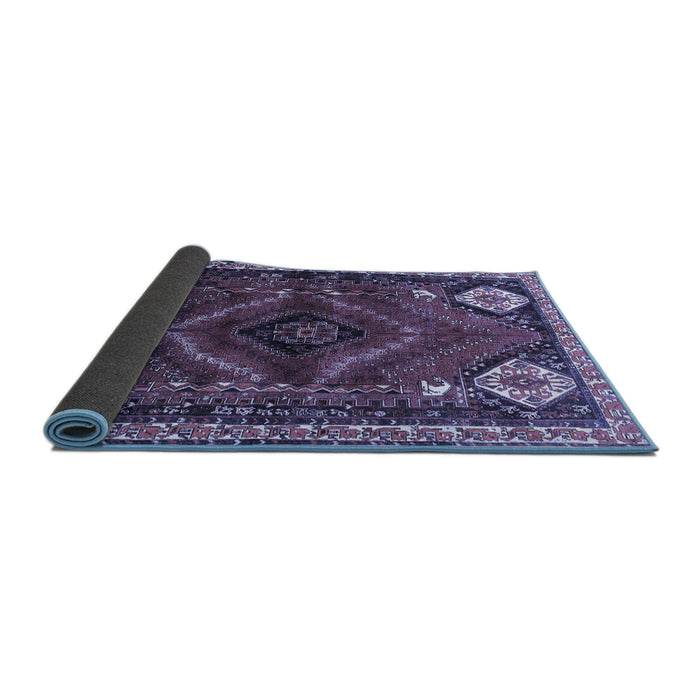 Sideview of Persian Blue Traditional Rug, tr882blu