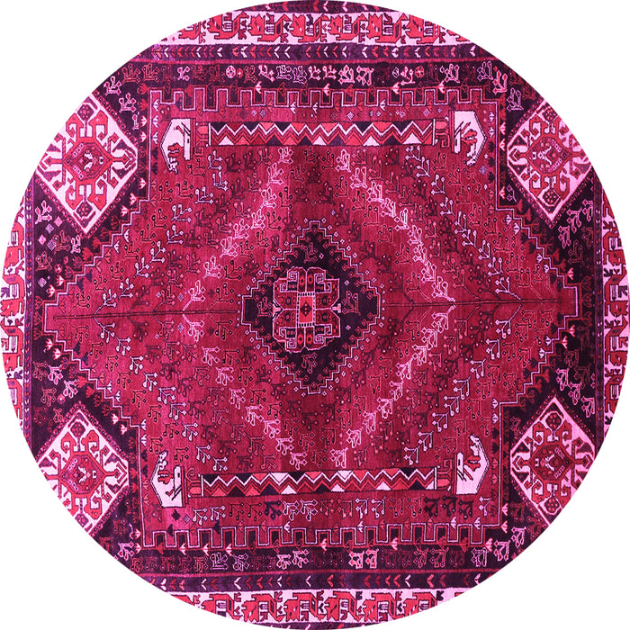 Round Persian Pink Traditional Rug, tr882pnk