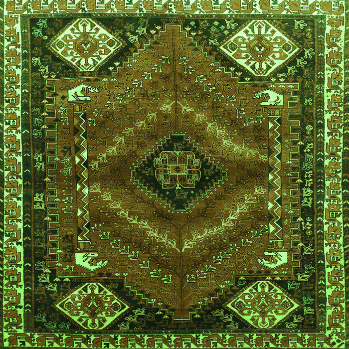 Serging Thickness of Persian Green Traditional Rug, tr882grn