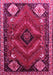 Machine Washable Persian Pink Traditional Rug, wshtr882pnk