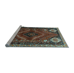 Sideview of Machine Washable Persian Light Blue Traditional Rug, wshtr882lblu