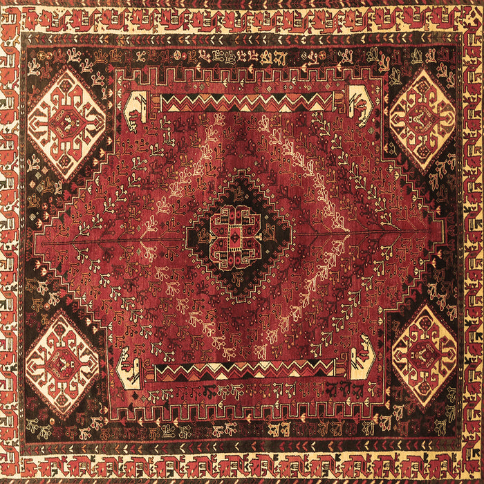 Square Persian Brown Traditional Rug, tr882brn
