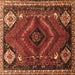 Square Persian Brown Traditional Rug, tr882brn