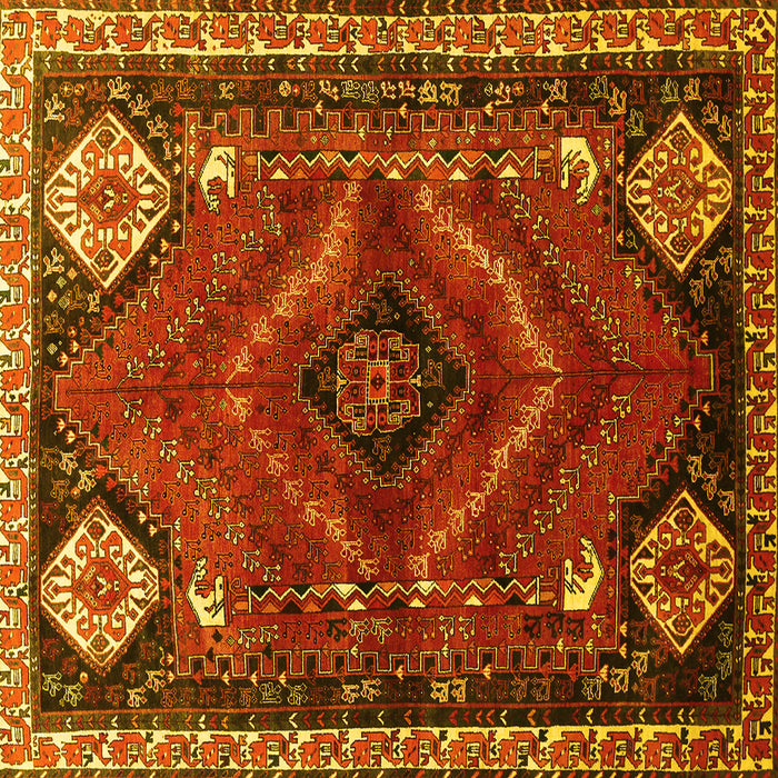 Square Persian Yellow Traditional Rug, tr882yw