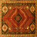 Square Persian Yellow Traditional Rug, tr882yw