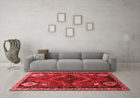 Machine Washable Persian Red Traditional Rug, wshtr882red