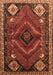 Machine Washable Persian Brown Traditional Rug, wshtr882brn