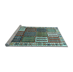 Sideview of Machine Washable Persian Light Blue Traditional Rug, wshtr883lblu