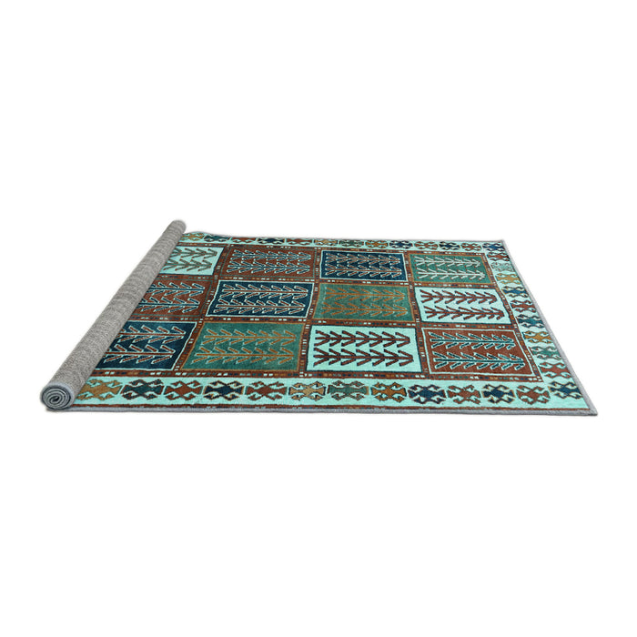 Sideview of Machine Washable Persian Light Blue Traditional Rug, wshtr883lblu