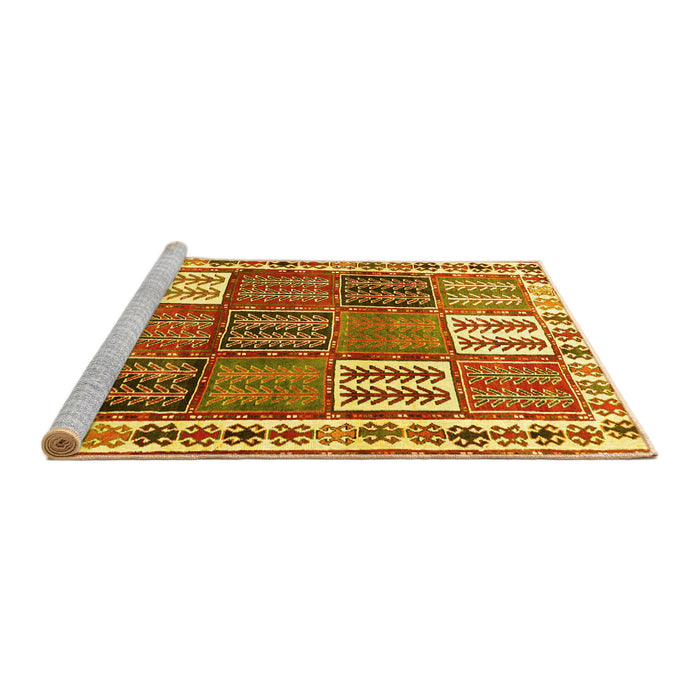Sideview of Machine Washable Persian Yellow Traditional Rug, wshtr883yw