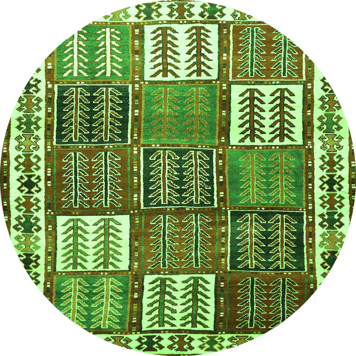 Square Persian Green Traditional Rug, tr883grn