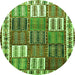 Square Persian Green Traditional Rug, tr883grn