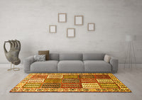 Machine Washable Persian Yellow Traditional Rug, wshtr883yw