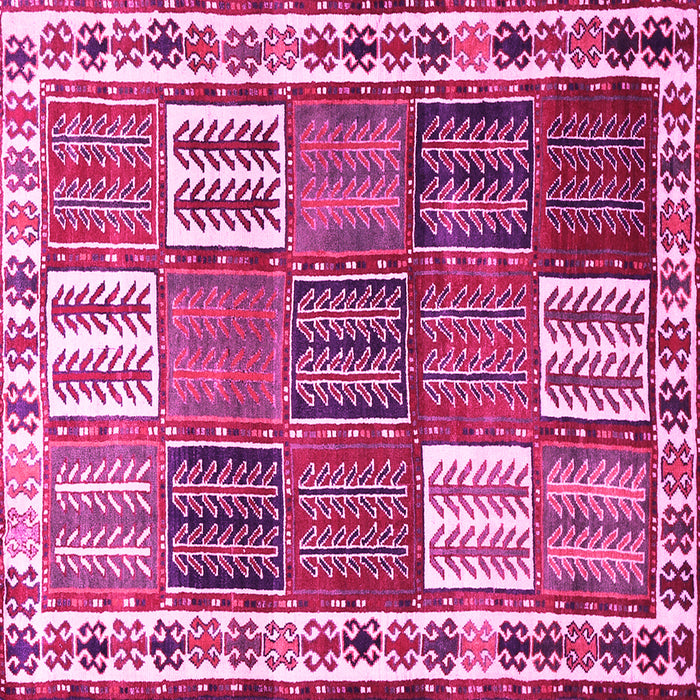 Square Machine Washable Persian Pink Traditional Rug, wshtr883pnk