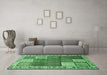 Machine Washable Persian Emerald Green Traditional Area Rugs in a Living Room,, wshtr883emgrn