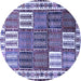 Round Machine Washable Persian Blue Traditional Rug, wshtr883blu