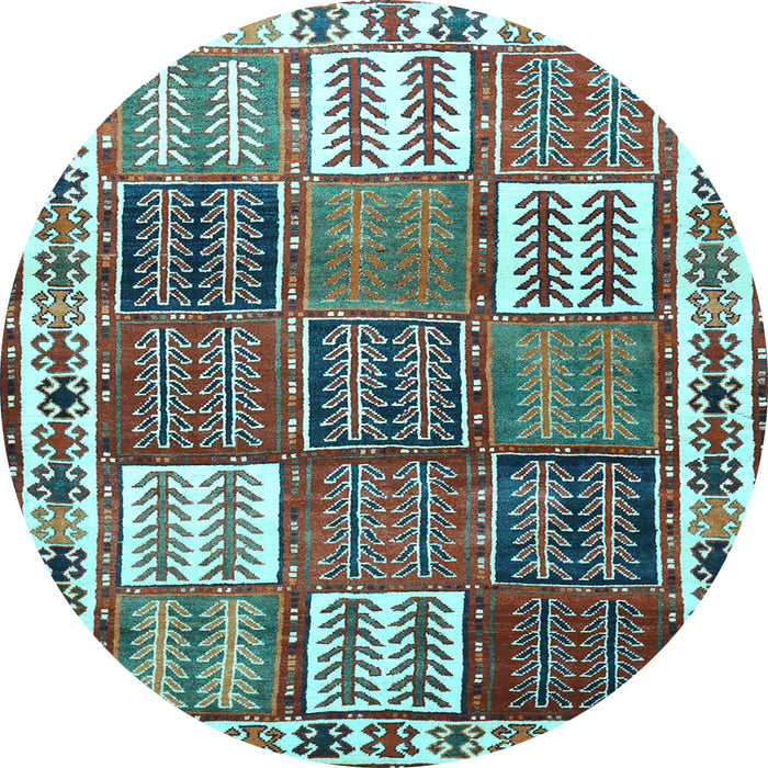 Round Machine Washable Persian Light Blue Traditional Rug, wshtr883lblu