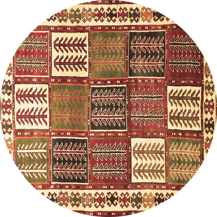 Round Persian Brown Traditional Rug, tr883brn